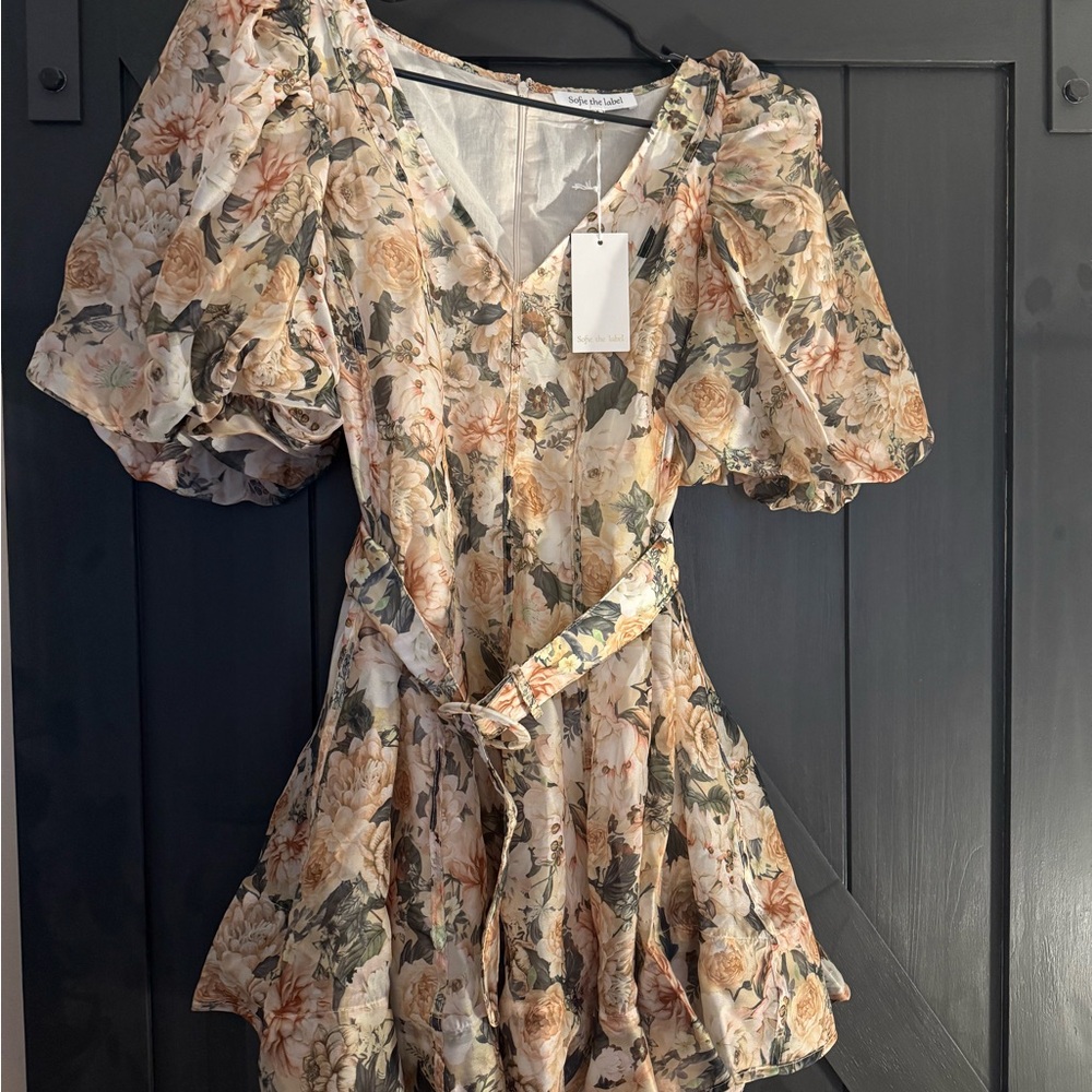 Chic Floral Puff Sleeve Mini Dress
